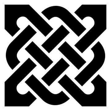 Simple Celtic knot in black on a isolated white background. Stock Illustration