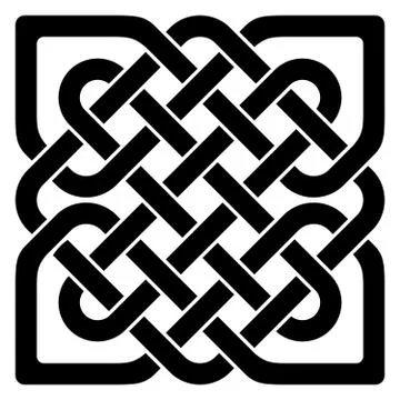 Simple Celtic knot in black as vector on a isolated white background. Stock Illustration