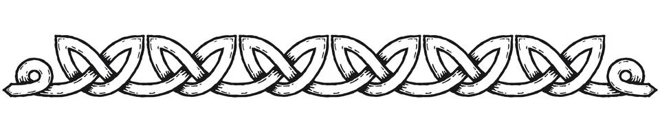 Simple Celtic knot border, with shadows Stock Illustration