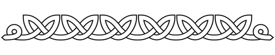 Simple Celtic knot border, with shadows Stock Illustration