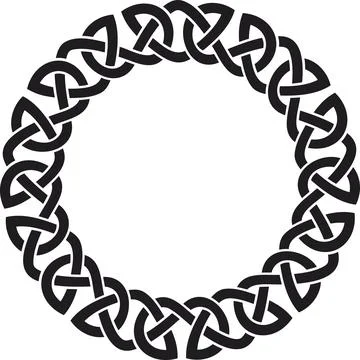 Simple Celtic knot circular frame, black Stock Illustration
