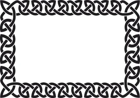 Simple Celtic knot frame, black Stockillustratie