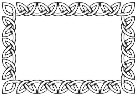 Simple Celtic knot frame, with shadows Stock Illustration