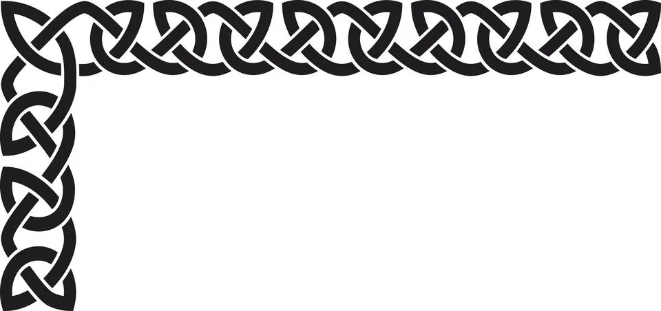 Simple Celtic knot L-shaped frame, black Illustration