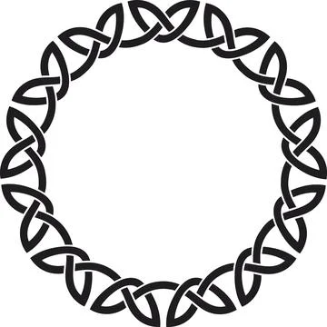 Simple Celtic knots circular frame, black Stock Illustration