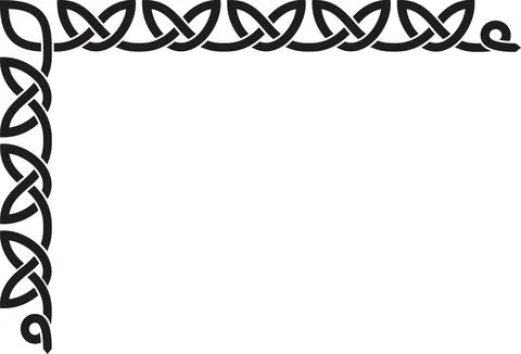 Simple Celtic L-shaped frame, black Иллюстрация