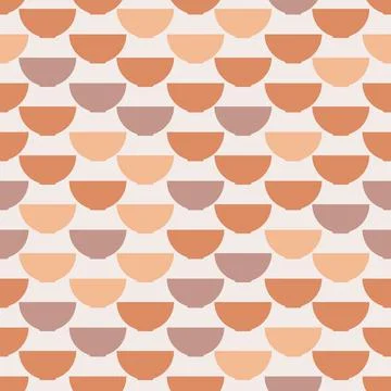 Simple ceramic bowls seamless vector pattern Stock Illustration