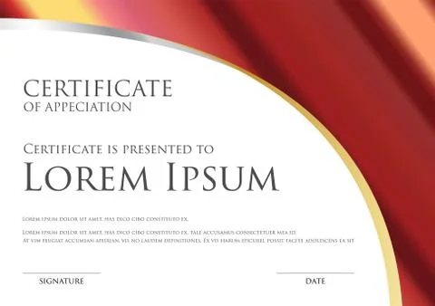 Simple certificate card template with metallic gradient Stock Illustration