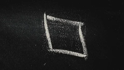 Simple chalk shapes on blackboard Stock Footage 81595806