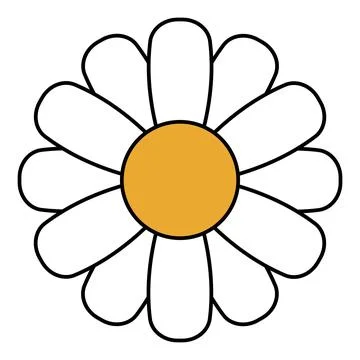 Simple chamomile flower, daisy fortune telling, loves does not love Stock Illustration