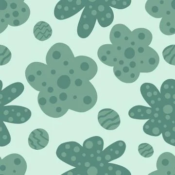 Simple chamomile flowers seamless pattern. Floral print with daisies flowers. Illustrazione stock