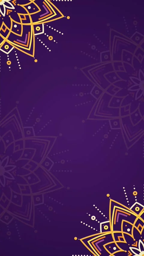 Simple Charming Vertical Mandala Animation Background in Purple and Gold Stock Footage 291432895