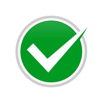 Simple Check Mark Circle Symbol Design Stock Illustration