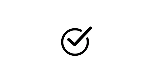 Simple check mark icon animation on the background ,check mark icon with circ Stock Footage 333830163