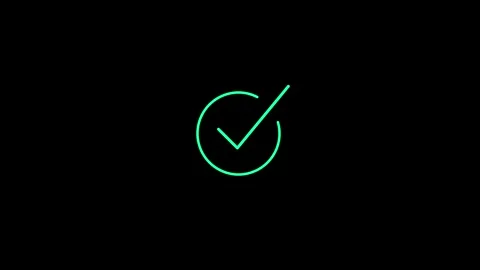 Simple check mark icon animation on the background ,check mark icon with circ Stock Footage 333830199