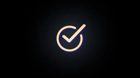 Simple check mark icon animation on the background ,check mark icon with circ Stock Footage 333830217