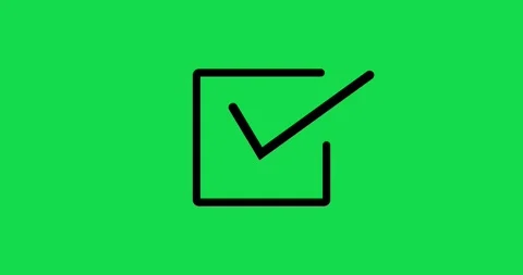 Simple Check mark icon, positive tick symbol of approved, success, confirm conce Stock Footage 327214623