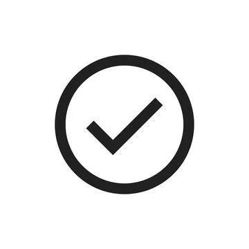 Simple check mark icon set. Yes symbol. Ok sign, checkmark in vector flat s.. Stock Illustration