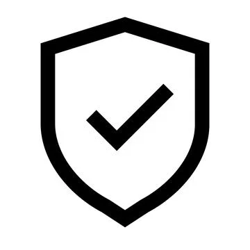 Simple check mark shield icon. Security icon. Vector. 스톡 일러스트