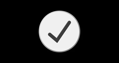 Simple Check mark Sign Animation on transparent background. tick mark or confirm Stock Footage 332114374