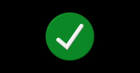 Simple Check mark Sign Animation on transparent background. tick mark or confirm Stock Footage 332114400