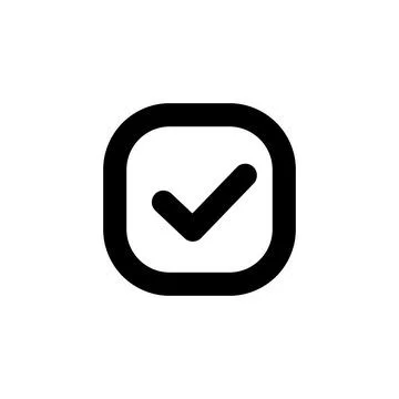 Simple checkbox with rounded corners. Vector. Stock Illustration