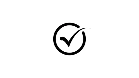 Simple Checkmark Inside Circle Design Approval Symbol Stock Footage 331897950