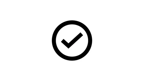 Simple Checkmark Inside Circle Icon Design Stock Footage 331756232