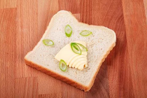 Simple cheese and bread sandwich with jalapenos Stock Photos