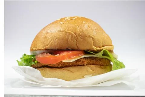Simple cheeseburger Stock Photos