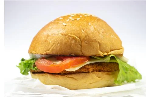 Simple cheeseburger Stock Photos