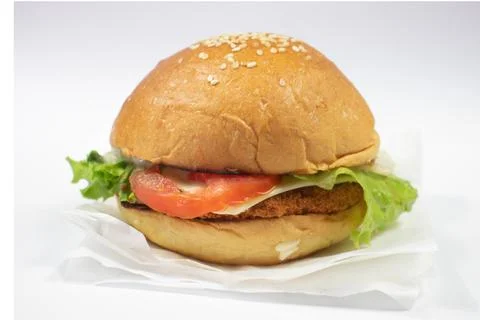 Simple cheeseburger Stock Photos