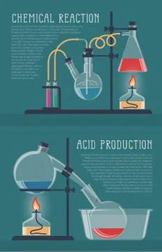 Simple chemical reactions Illustrazione stock