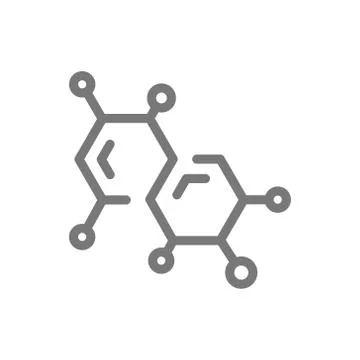 Simple chemistry formula and molecule line icon. Symbol and sign vector Stock Illustration