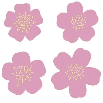 Simple cherry blossoms vector illustration Stock Illustration