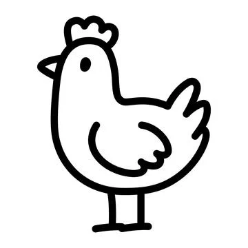 Simple chicken doodle drawing Illustrazione stock