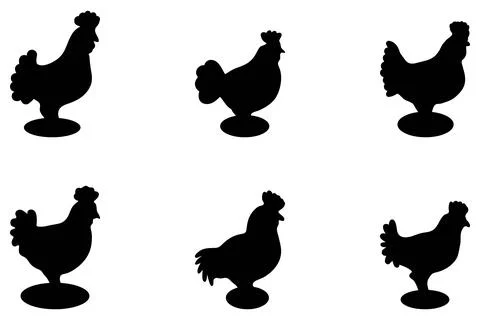 Simple chicken illustration design set Stock Illustration