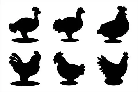Simple chicken illustration design set Stock Illustration