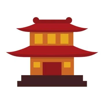 Simple Chinese Pagoda Temple Vector Illustration Graphic Stock Illustration