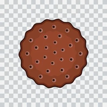 Simple choco biscuit icon on transparent background. Food icon. Vector Illust Stock Illustration