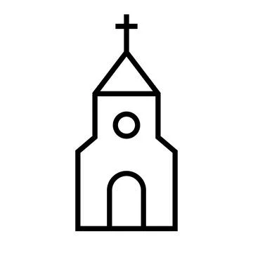 A simple Christian chapel. Vector. Stock Illustration