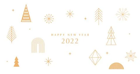 Simple Christmas background, elegant geometric minimalist style. Happy new year Stock Illustration