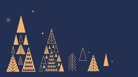 Simple Christmas background, elegant geometric minimalist style. Happy new year Stock Illustration