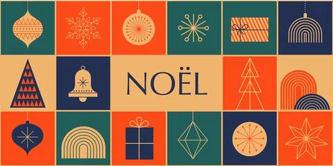Simple Christmas background, elegant geometric minimalist style. Happy new year Stock Illustration