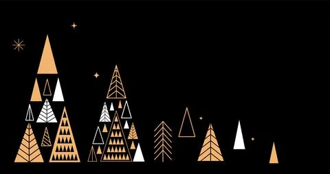 Simple Christmas background, elegant geometric minimalist style. Happy new year Stock Illustration