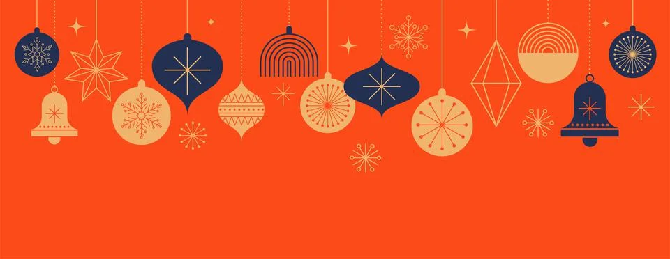 Simple Christmas background, elegant geometric minimalist style. Happy new year Stock Illustration