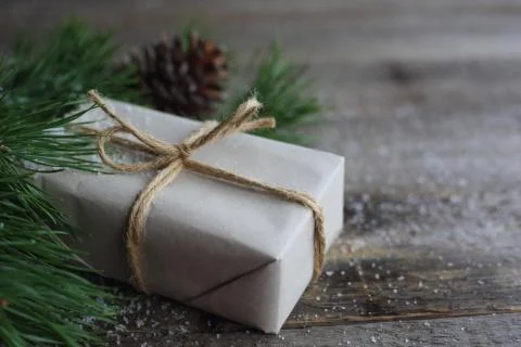 Simple Christmas gift 스톡 사진