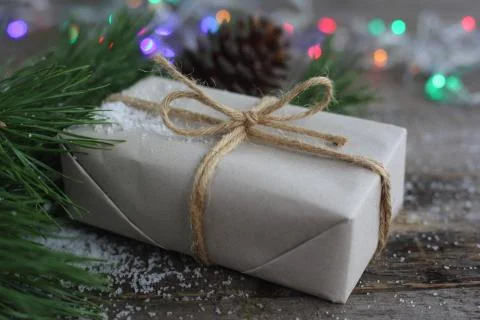 Simple Christmas gift Stock Photos