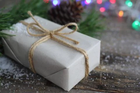 Simple Christmas gift Stock Photos