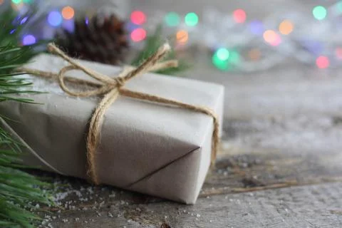 Simple Christmas gift Stock Photos